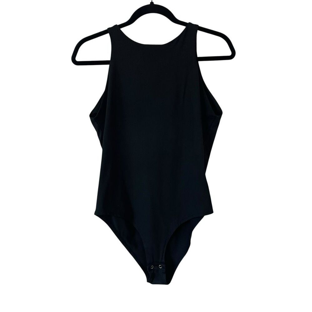 ReoRia High Scoop Neck Bodysuit Black Size Large